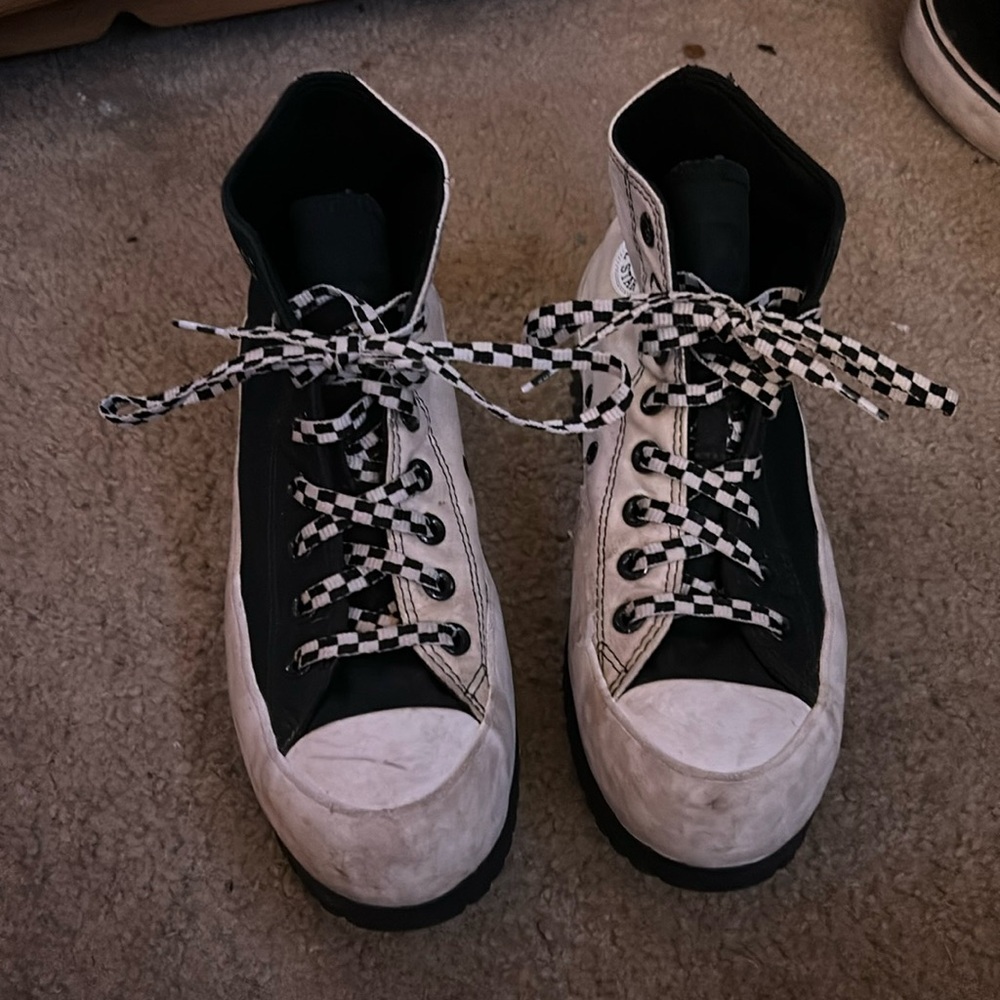 Black and White, hightop platform Converse